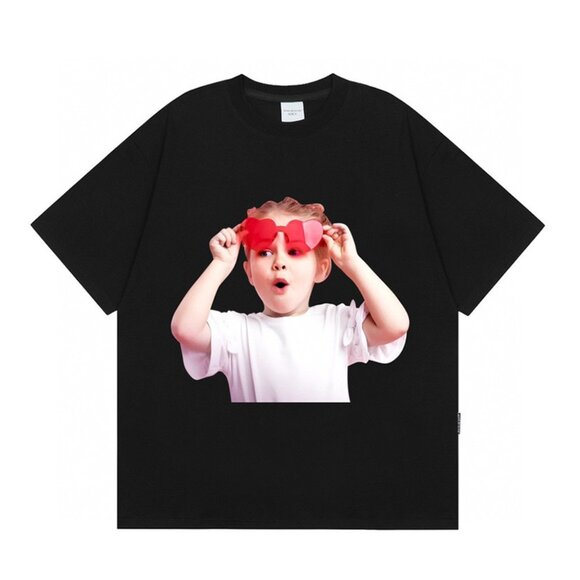 Acme De La Vie Printed Short-Sleeved T-Shirt For A Little Girl Wearing Sunglasse - Picture 1 of 6